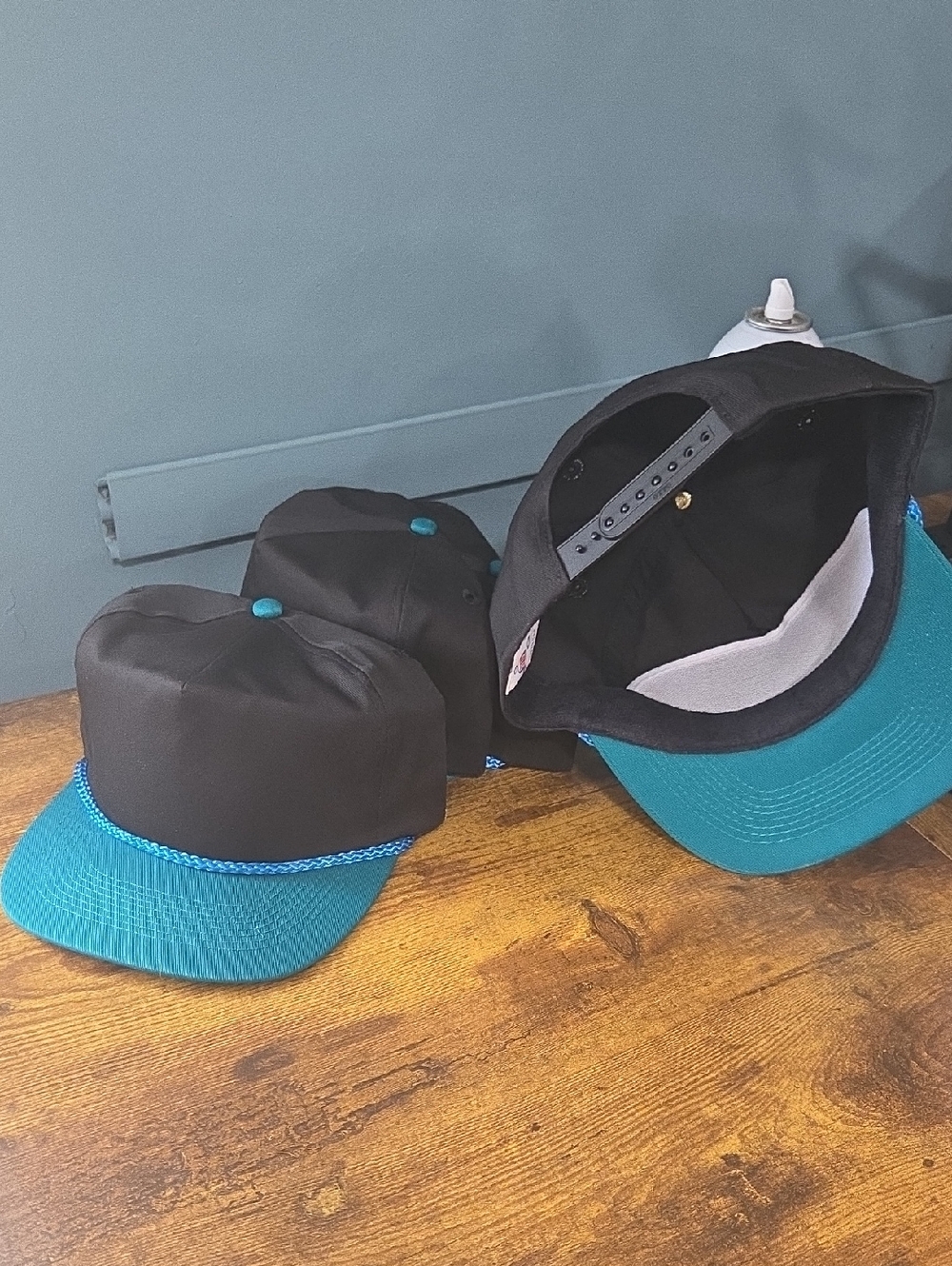 OTTO Black Cap Black and Teal Rope Hat